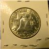 Image 2 : 1022 . 1963 Franklin Half Dollar, UNC MS63+, value $18