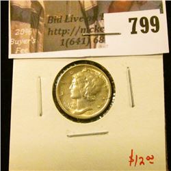 1939-D Mercury Dime, BU, value $12