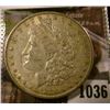 Image 1 : 1036 . 1880-O micro O Morgan Silver Dollar, AU, value $48