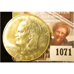 1071 . 1973-S Eisenhower Dollar, BU, 40% Silver, MS63 value $14+, M