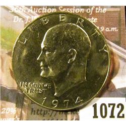 1072 . 1974 Eisenhower Dollar, BU toned from a Mint Set, MS63 value