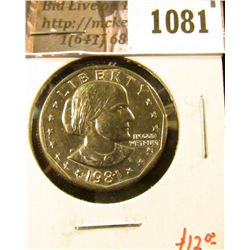 1081 . 1981-P Susan B. Anthony Dollar,, BU, value $12+