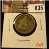 Image 1 : 1857 Seated Liberty Quarter, VG, value $30