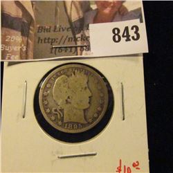 1895 Barber Quarter, G, value $10
