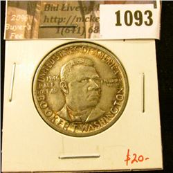 1093 . 1946 Booker T. Washington Commemorative Half Dollar, AU tone