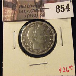 1900-O Barber Quarter, VG, value $26