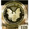Image 2 : 1120 . 1990 American Silver Eagle, Proof in Mint capsule, value $60