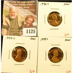 1125 . (3) Proof Lincoln Memorial Cents, complete date run 1976-S t