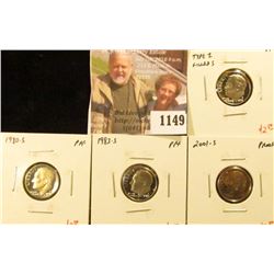 1149 . (4) Proof Roosevelt Dimes, 1979-S type 1, 1980-S. 1983-S, 20