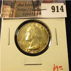 1954 Washington Quarter, UNC toned, value $9