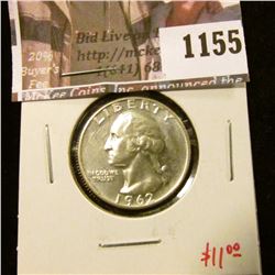 1155 . 1962 Proof Washington Quarter, value $11