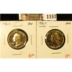1157 . (2) Proof Washington Quarters, 1976-S & 1976-S 40% Silver, v