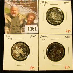 1161 . (3) Proof Washington Quarters, 1999-S CT, 2000-S MA, 2000-S