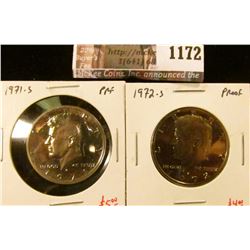 1172 . (2) Proof Kennedy Half Dollars, 1971-S & 1972-S, value for p