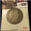 Image 1 : 1897 Barber Half Dollar, VG, value $22