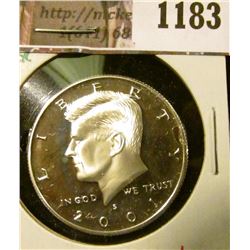 1183 . 2001-S Proof Kennedy Half Dollar, 90% Silver, value $18
