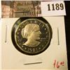 Image 1 : 1189 . 1981-S type 1 Proof Susan B. Anthony Dollar, value $6
