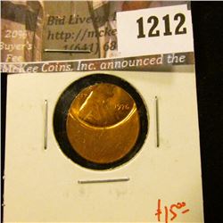 1212 . ERROR – 1976 Lincoln Cent, off-center strike, value $15+