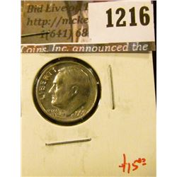 1216 . ERROR – 1969-D Roosevelt dime, die cud reverse, value $15