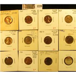 1220 . Group of 12 Counter-stamped Lincoln Memorial Cents, dates ra