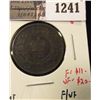 Image 1 : 1241 . 1864 short 6 New Brunswick One Cent, F/VF, F value $11, VF v