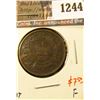 Image 1 : 1244 . 1861 Nova Scotia One Cent, F, value $7+