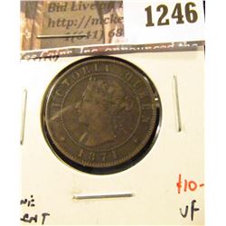 1246 . 1871 Prince Edward Island One Cent, VF, value $10