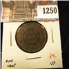 Image 1 : 1250 . 1882H Canada One Cent, Obverse 2, VF, value $9