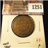 Image 1 : 1251 . 1884 Canada One Cent, Obverse 2, F, value $7