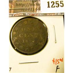 1255 . 1890H Canada One Cent, F, value $15