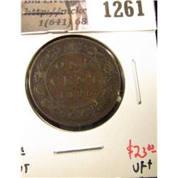 1261 . 1895 Canada One Cent, VF+, value $23