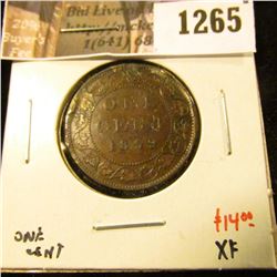 1265 . 1899 Canada One Cent, XF, value $14