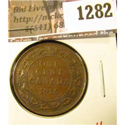 1282 . 1915 Canada One Cent, XF, value $6