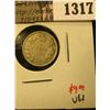 Image 1 : 1317 . 1901 Canada Five Cent Silver, VG+, value $9