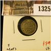 Image 1 : 1325 . 1912 Canada Five Cent Silver, VF, value $7