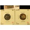 Image 1 : 1340 . Pair of 1991 Canada Five Cents, BU & Proof, value for pair $