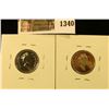 Image 2 : 1340 . Pair of 1991 Canada Five Cents, BU & Proof, value for pair $