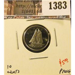 1383 . 1991 Canada Ten Cents, Proof, value $5