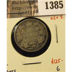1385 . 1871H Canada 25 Cents, obverse 1, G, value $125