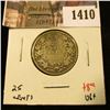 Image 1 : 1410 . 1916 Canada 25 Cents, VG, value $8