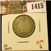 Image 1 : 1415 . 1921 Canada 25 Cents, G, value $15