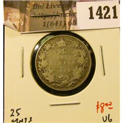 1421 . 1932 Canada 25 Cents, VG, value $8