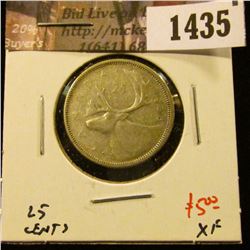 1435 . 1956 Canada 25 Cents, XF, value $5
