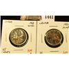 Image 1 : 1441 . (2) Canada 25 Cents, 1968 Nickel, 1973 RCMP, both BU, value
