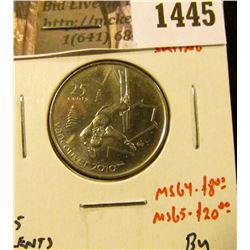 1445 . 2008 Freestyle Skiing (2010 Olympics) Canada 25 Cents, BU, M