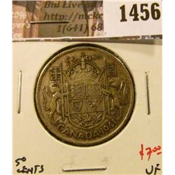 1456 . 1941 Canada 50 Cents, VF, value $7
