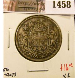 1458 . 1943 Canada 50 Cents, XF, value $16