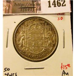 1462 . 1953 NSF SD Canada 50 Cents, AU, value $15