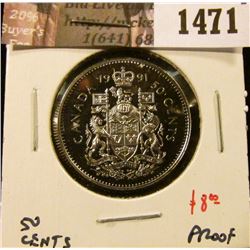 1471 . 1991 Canada 50 Cents, Proof, value $8