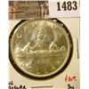 Image 1 : 1483 . 1960 Canada Silver Dollar, BU, value $30+